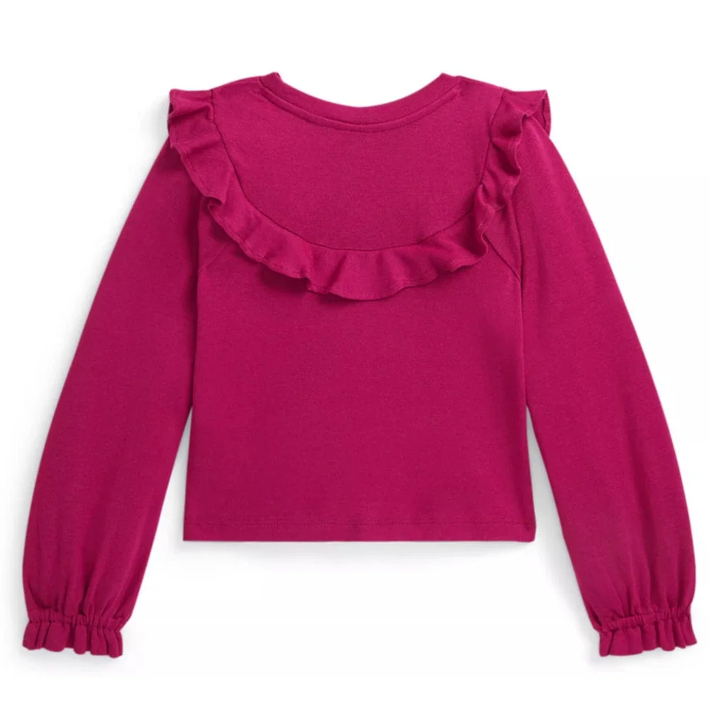 Ralph Lauren Childrenswear Girls 2-6x Ruffled Cotton Modal Top 6X